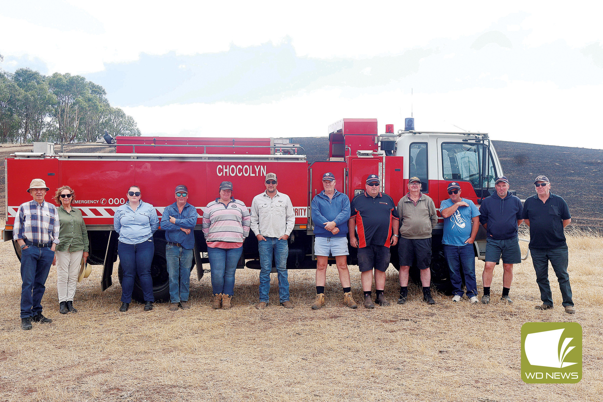 Deep gratitude: The landowners of the Weerite property affected by fire on Monday expressed their gratitude to the attending CFA services, who quickly brought the incident under control despite challenging conditions which could have led to a disaster.