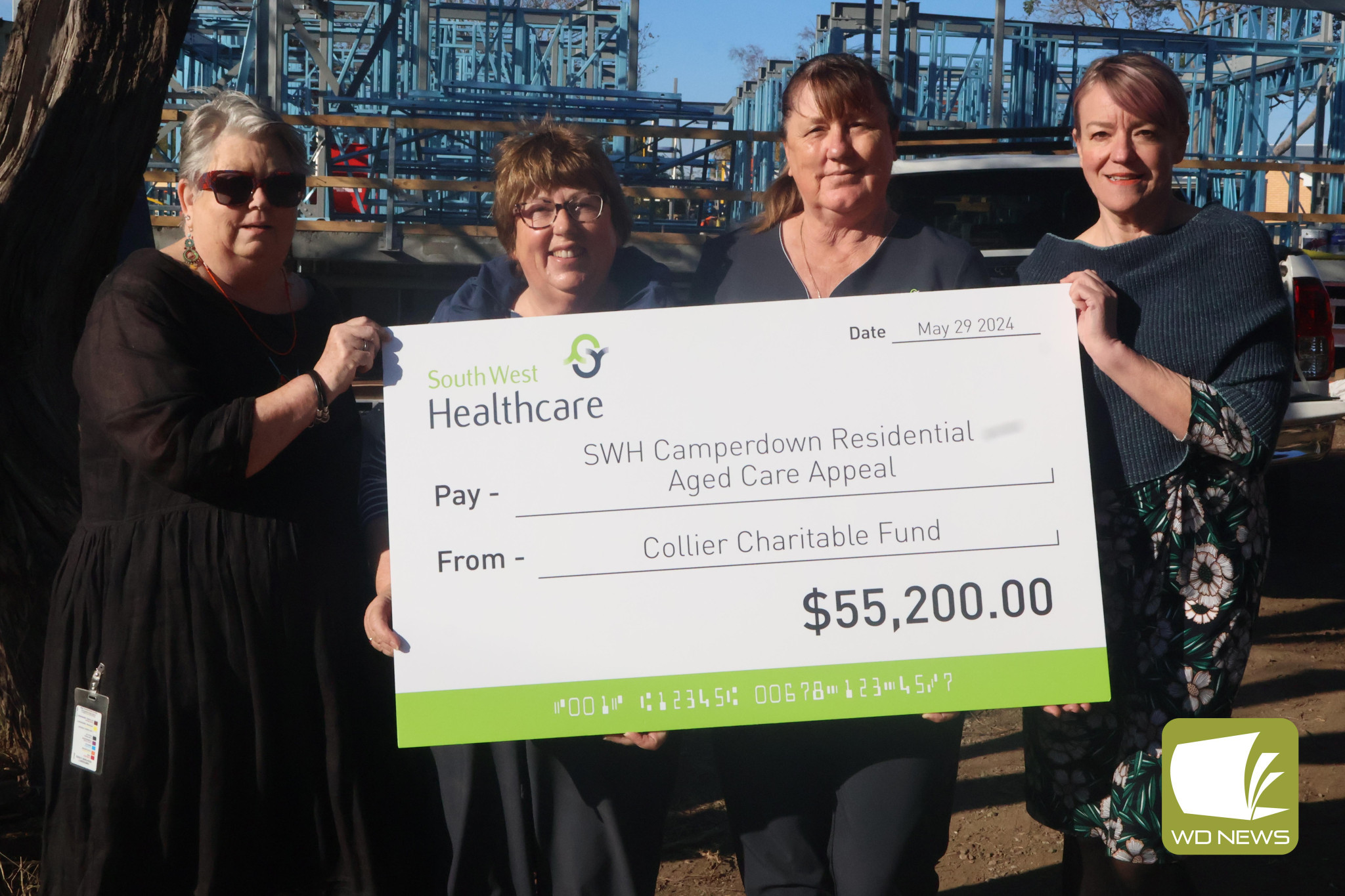 Halfway there: South West Healthcare Camperdown Aged Care redevelopment manager Janine Dureau-Finn, Camperdown campus quality manager Sally Mactaggart, Merindah Lodge care service manager Hellen Radford and appeal manager Suzan Morey are thrilled to announce the passing of the appeal’s halfway mark.