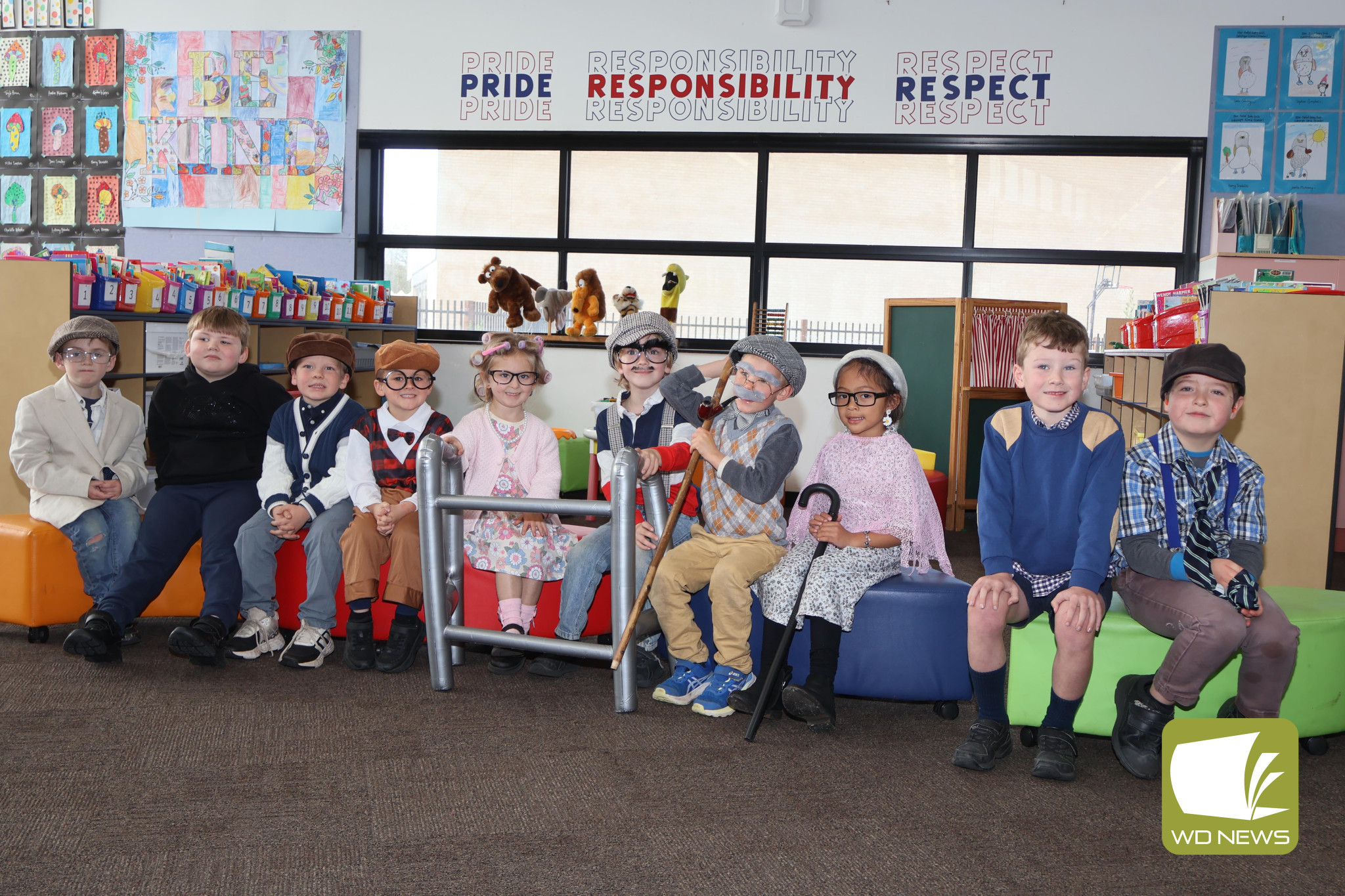 Youthful exuberance: Terang College foundation students celebrated their first 100 days of school this week with a special dress-up day.