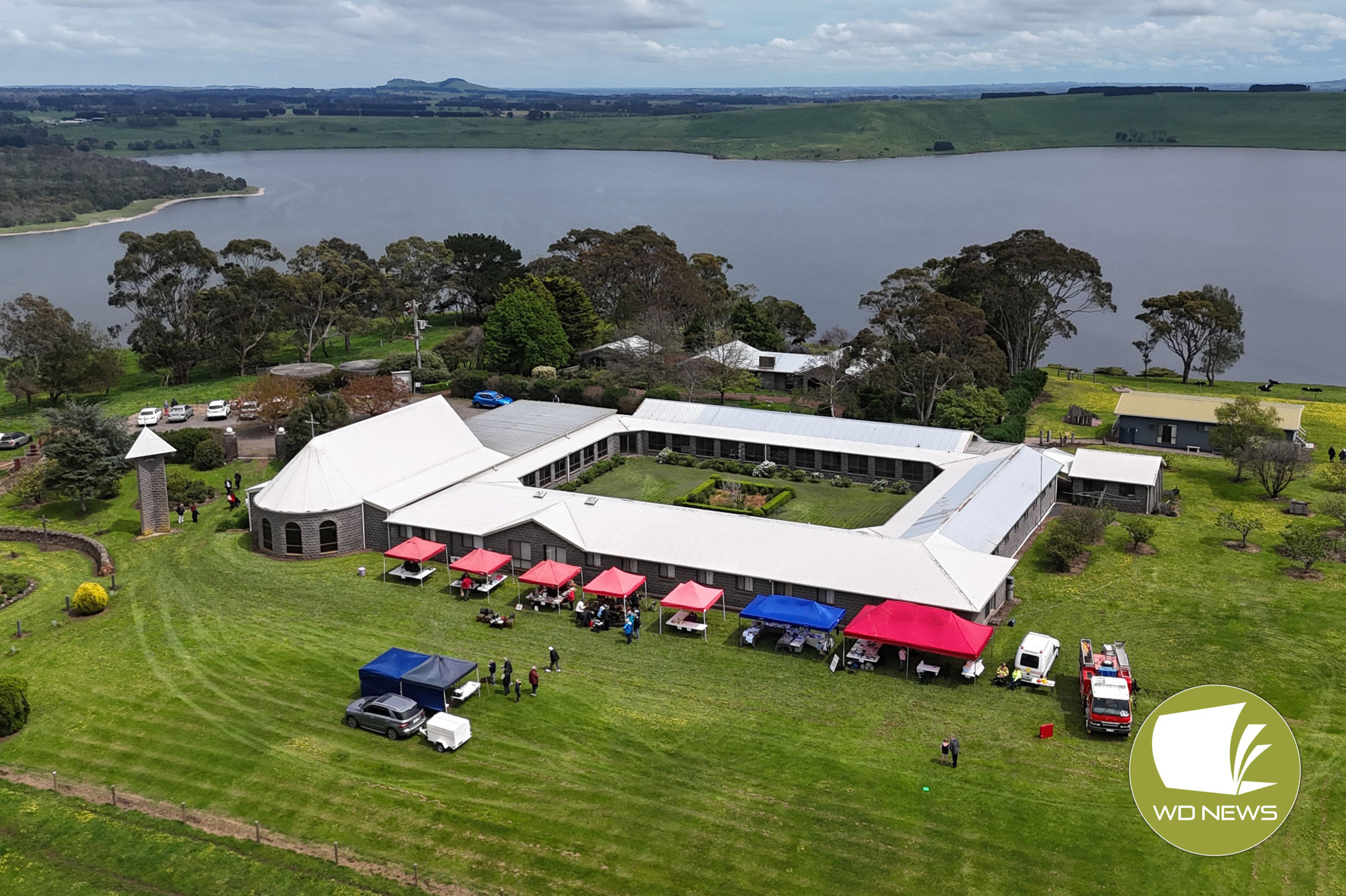 Scenic spot: Crowds at this year’s parish fair enjoyed the scenery of Camperdown’s Benedictine Abbey last Saturday.