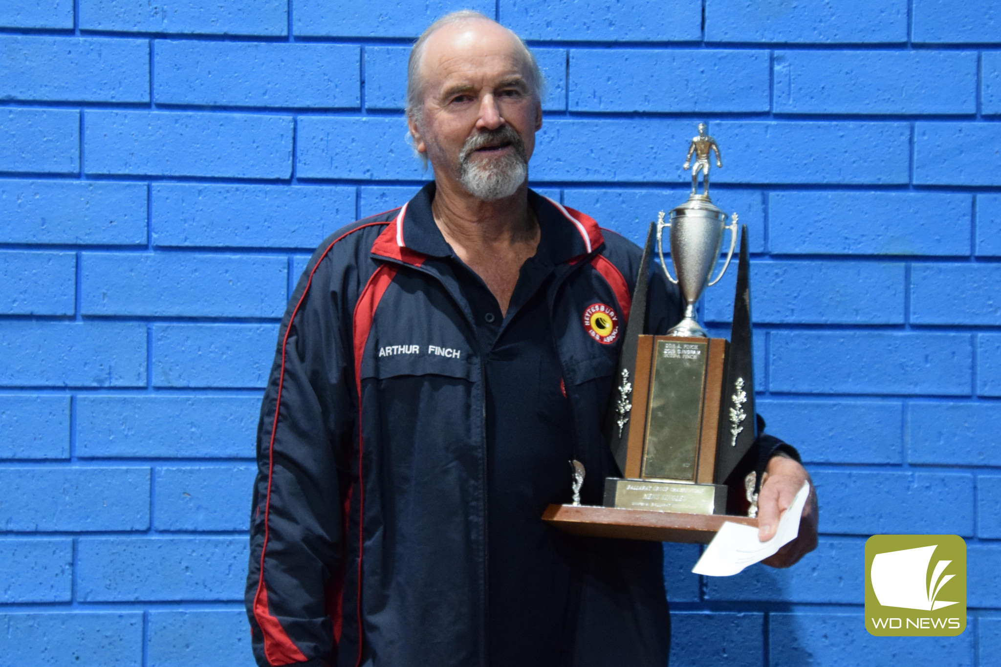 At the 2024 Ballarat Intergroup Championships, King Arthur Finch secures his tenth Mens Singles title. Photo courtesy of Tia Jayde Photography.