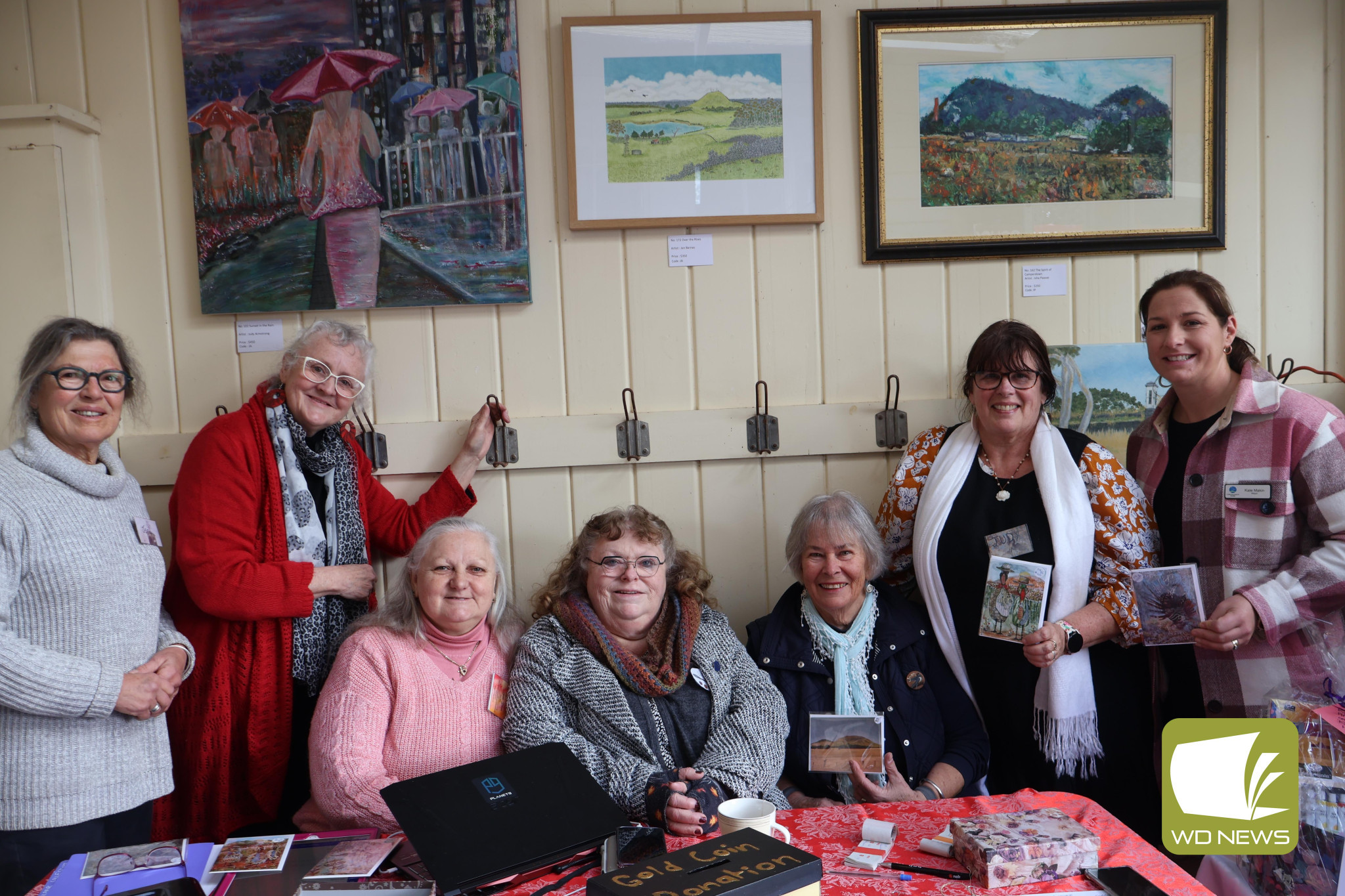 Art on show: Artists Jan Barnes, Isha Paasse, Lydia Green, Sue Hollingsworth, Joan Mahony and Judy Armstrong opened their annual exhibition alongside Corangamite Shire Council mayor Kate Makin last weekend.