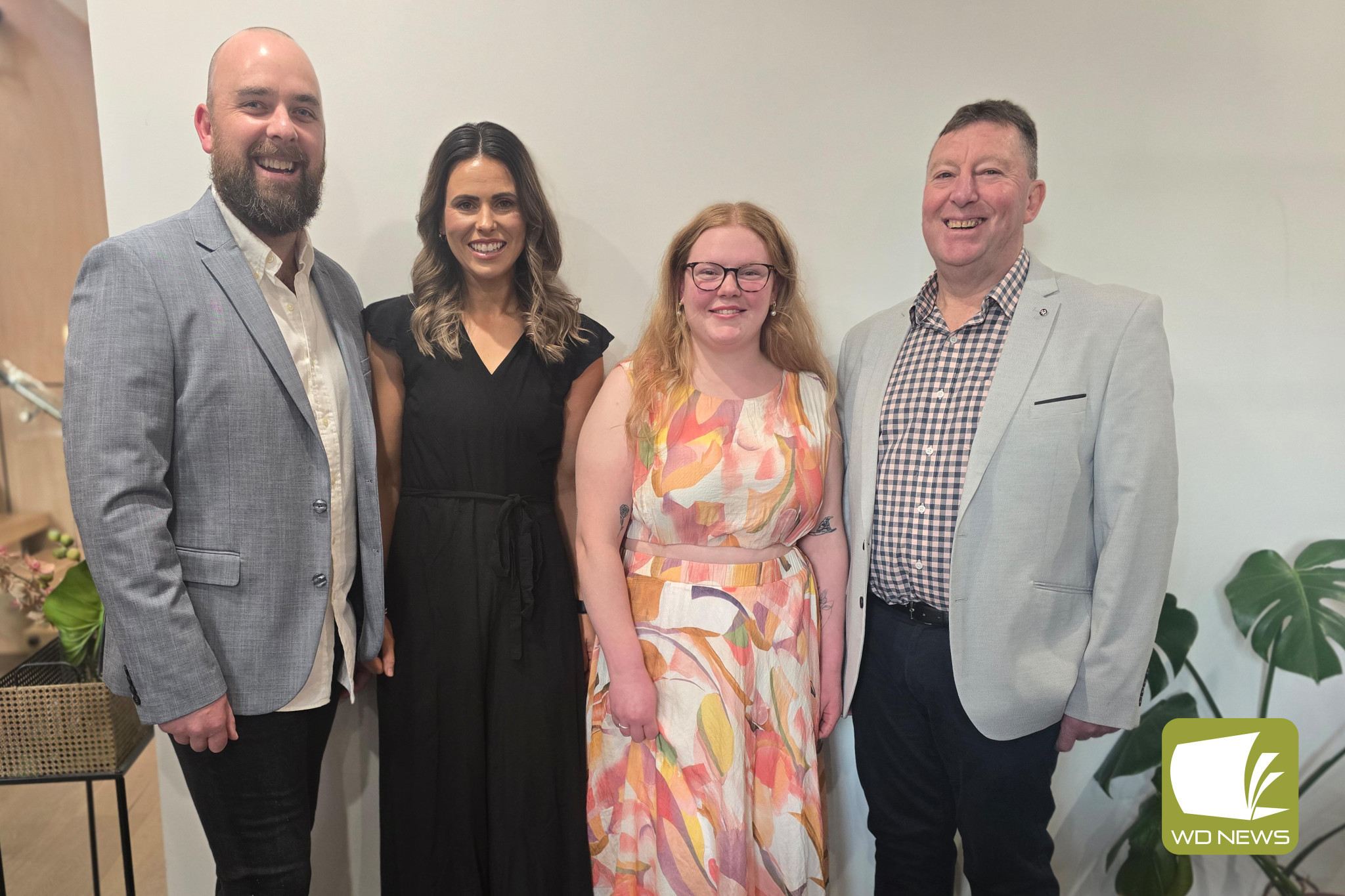 Local pride: Camperdown Quality Meats was recently recognised for their beef burger, but just missed out at the state level. Pictured are Ashley Stephenson, Emily Murray, Rachel Kerr and Robert Field.