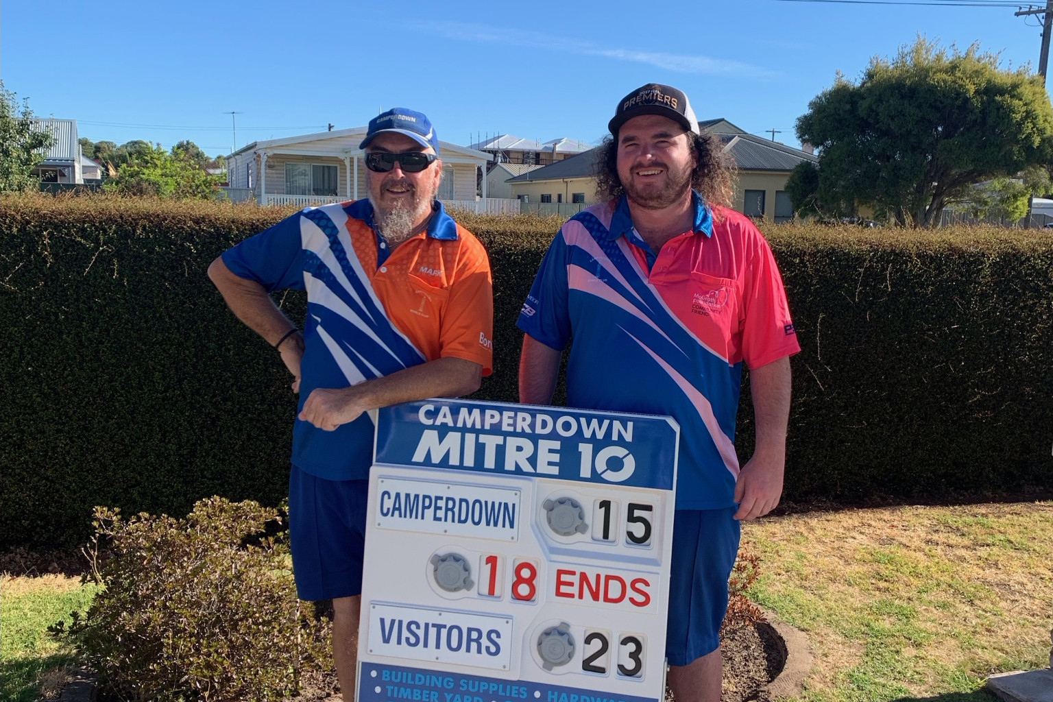 Winners of the Camperdown Open Club Pairs, Luke Wright and Mark McDonald.