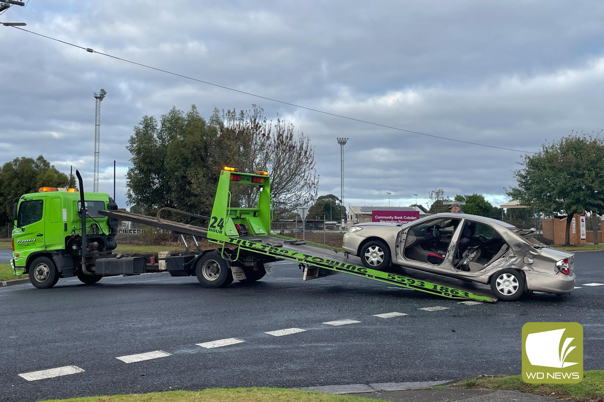 Take care: Emergency services attended an accident in Cobden last week, which saw one passenger trapped in the vehicle.