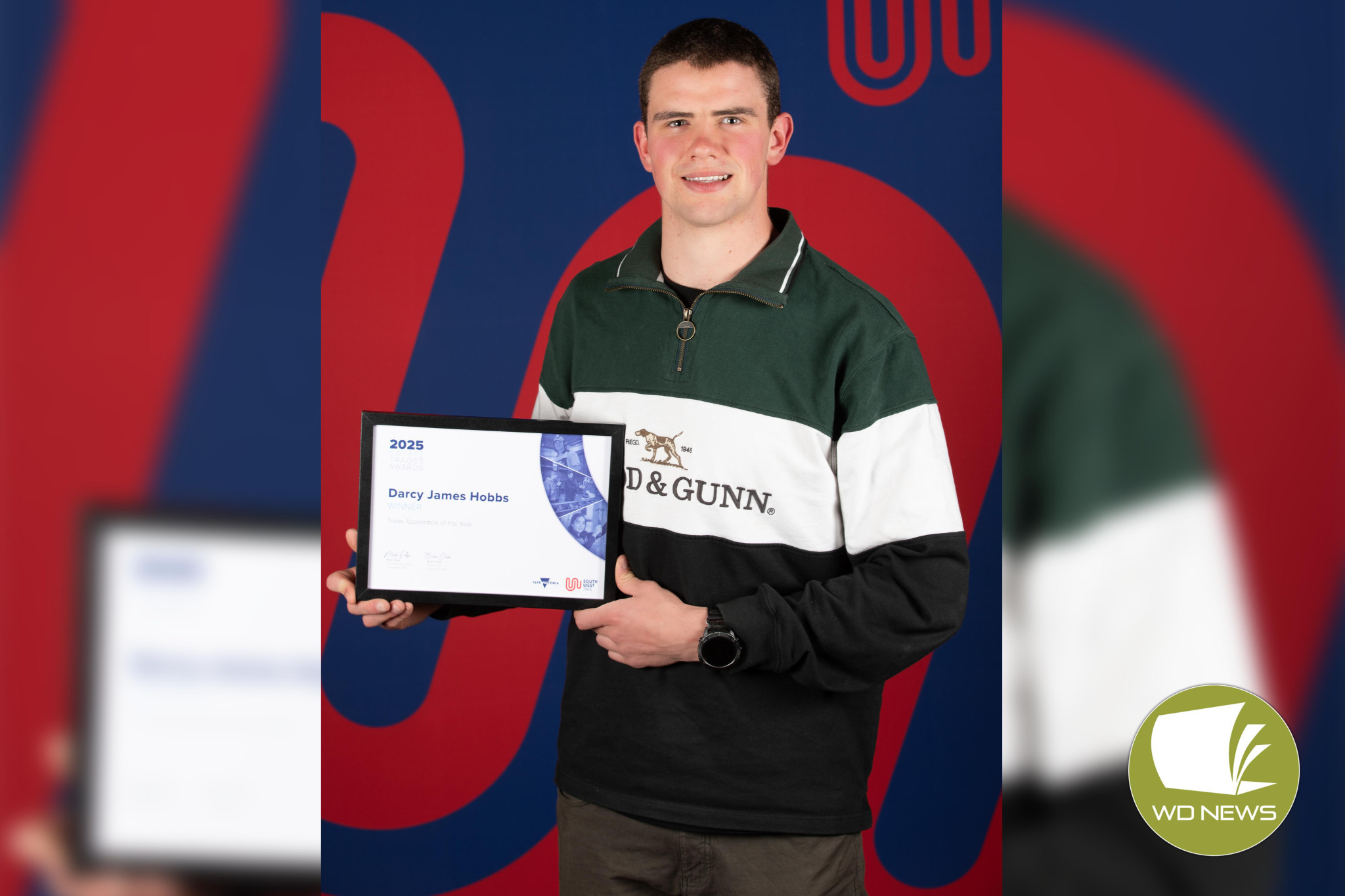 Congratulations: Mortlake-based apprentice Darcy Hobbs was last week named Apprentice of the Year at this year’s South West TAFE Trade Awards.