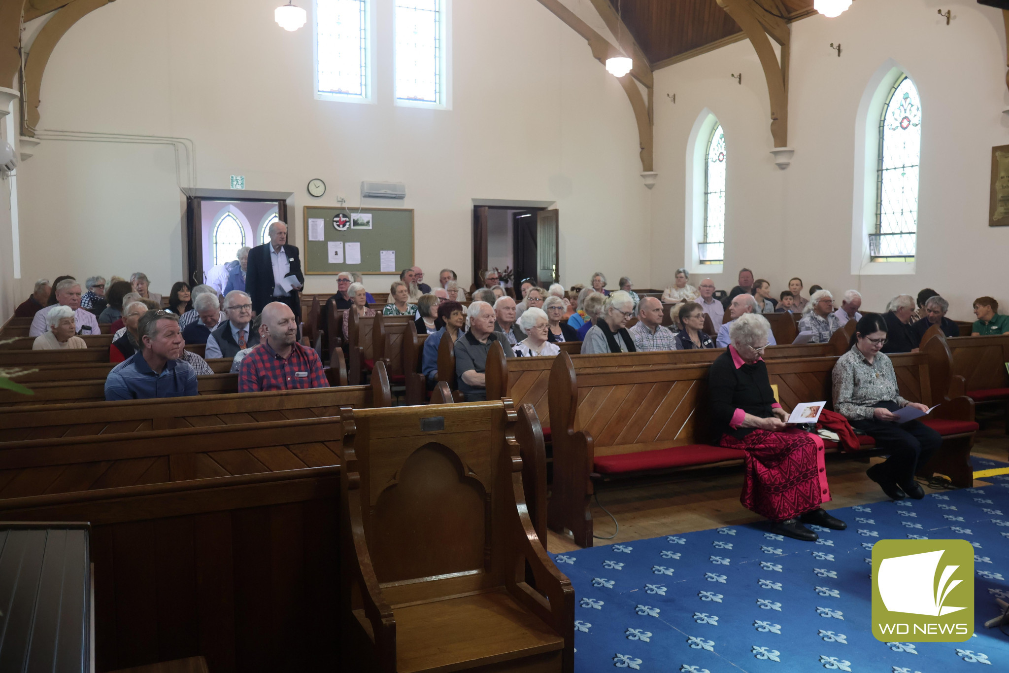 Fitting send-off: Derrinallum’s Uniting Church building was filled for the final service to be held at the church building last Sunday.