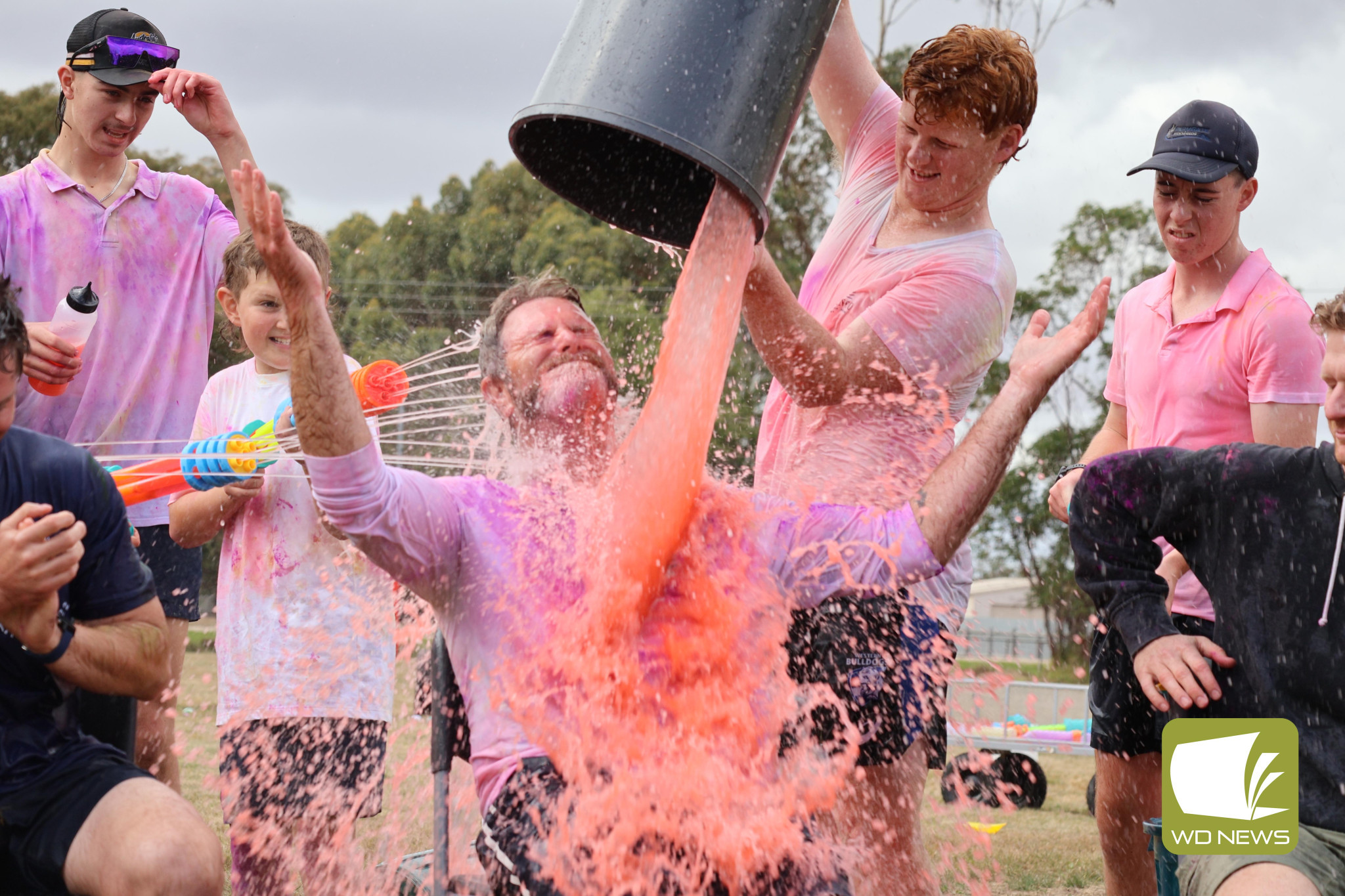 Food fight: Terang College students unleashed their wild side as they made a mess in the name of fundraising last week.