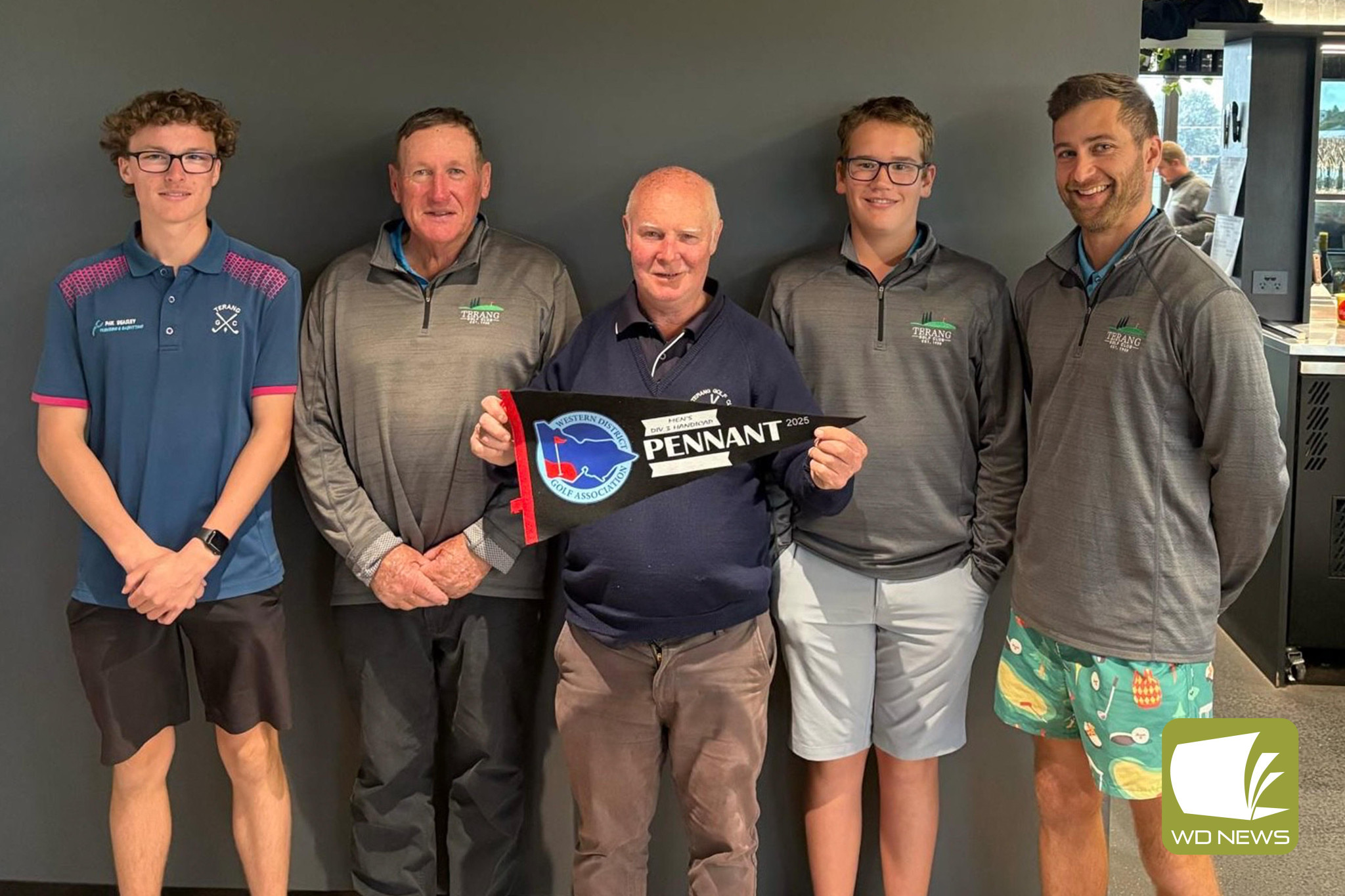 Terang golfers Max Kavanagh, Colin Venn, Paddy O’Connor, Paddy Scanlon and Nick Marshall.
