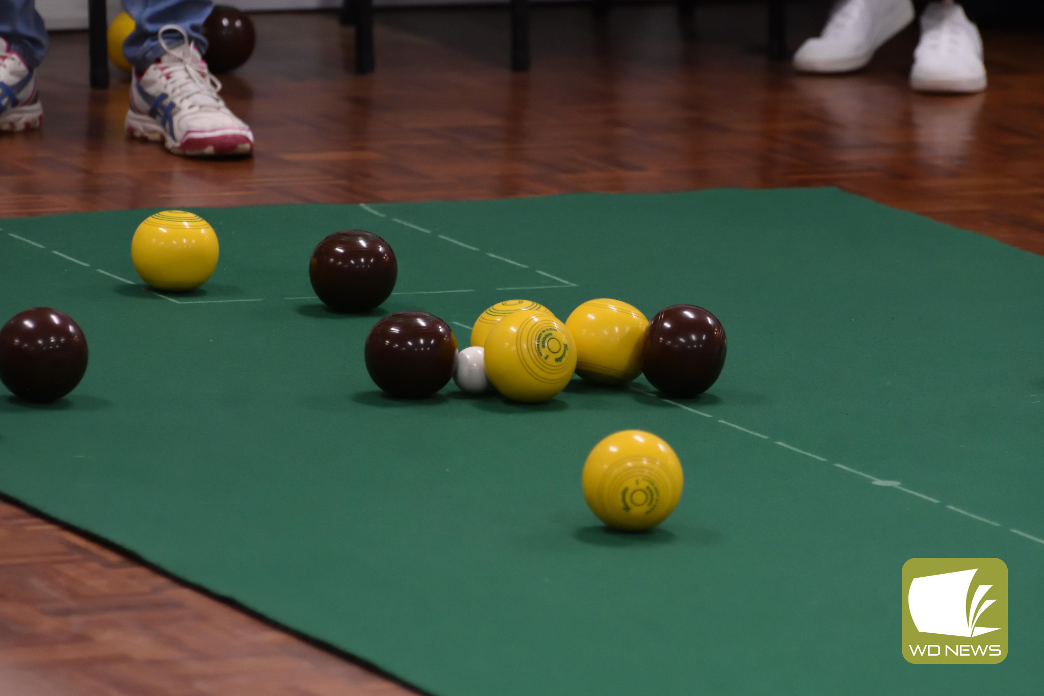 Some of the close bowls action last Wednesday in the HIBBA Drawn Fours Championship at Camperdown.