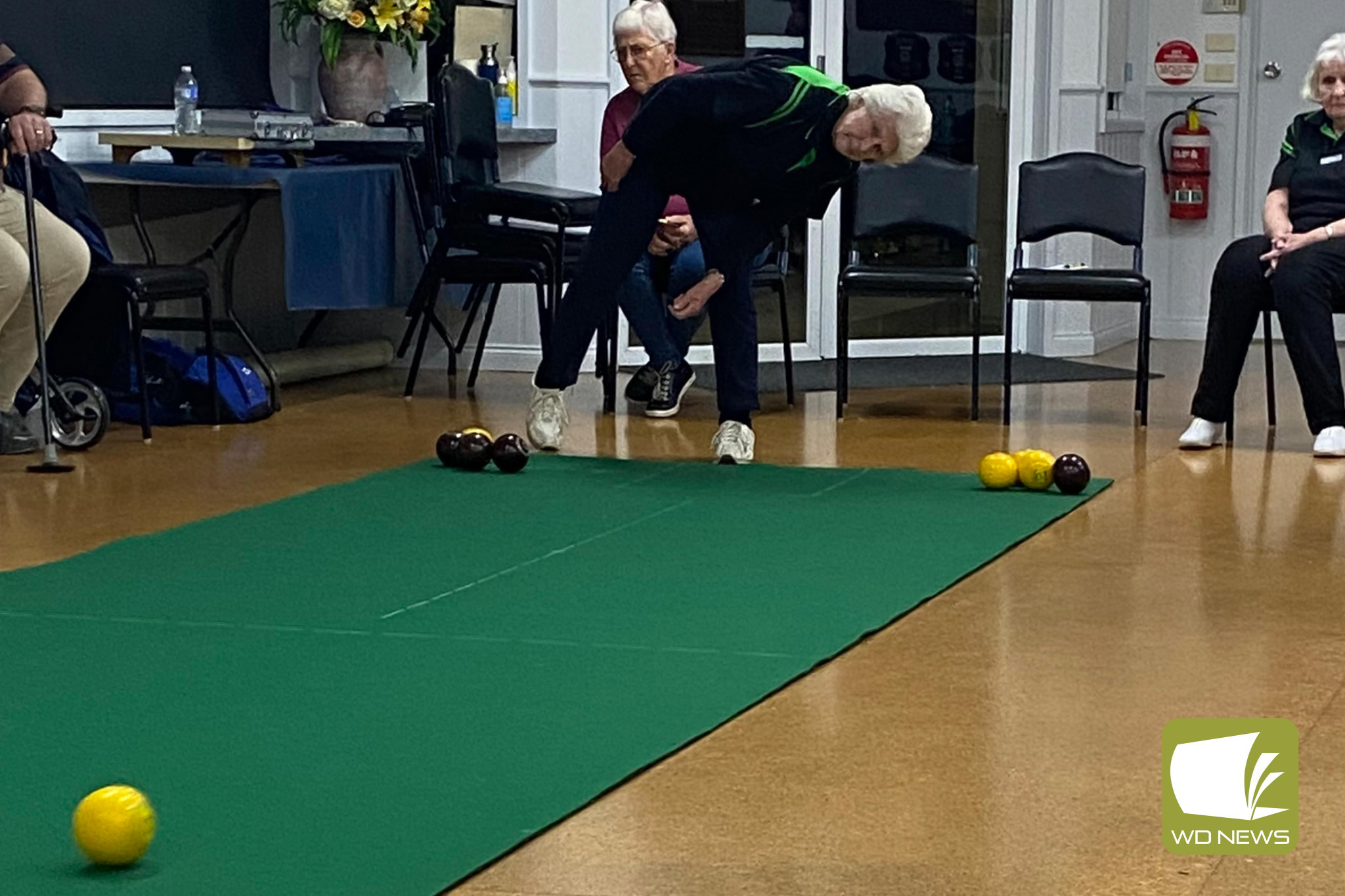 Indoor bowls action - feature photo