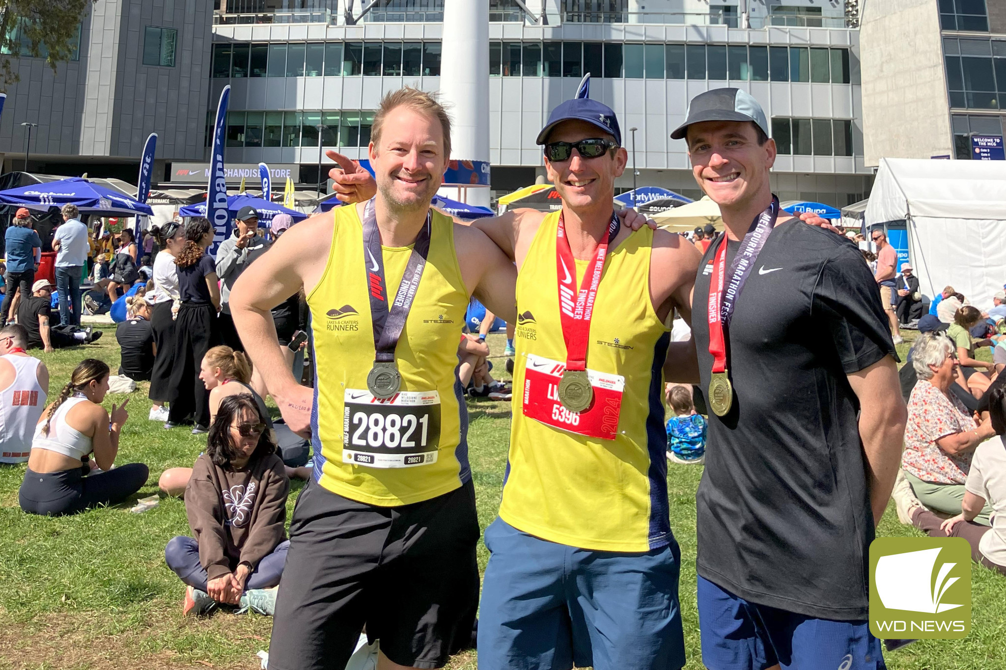 Dale Wills, Luke Woodmason and Jake Muddle after completing their events last weekend.