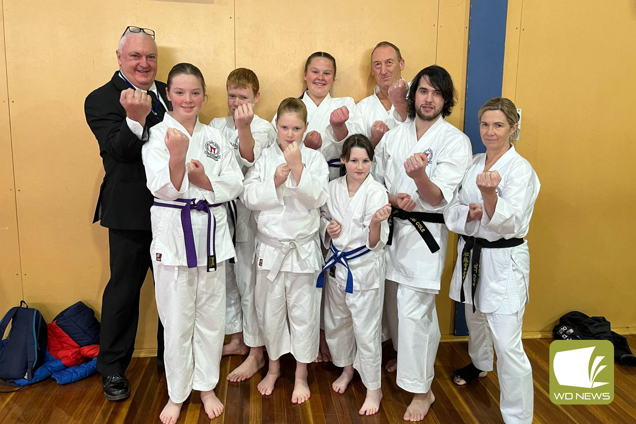 Students from the Funakoshi Karate International with sensei, Peter Conroy.