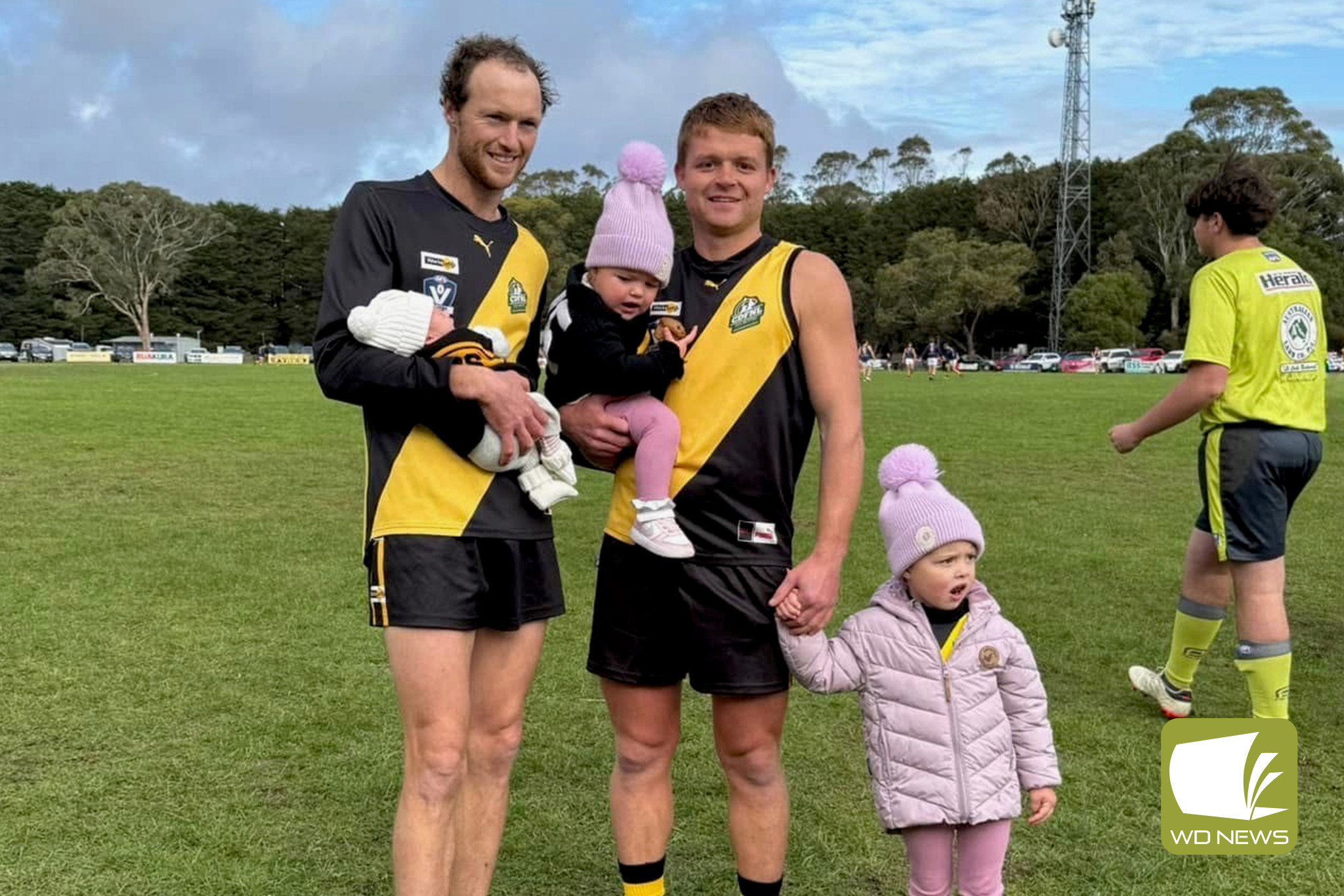 Brenton De Jong and Tom Leishman each celebrated milestone over the weekend. Photo supplied by Simpson FNC