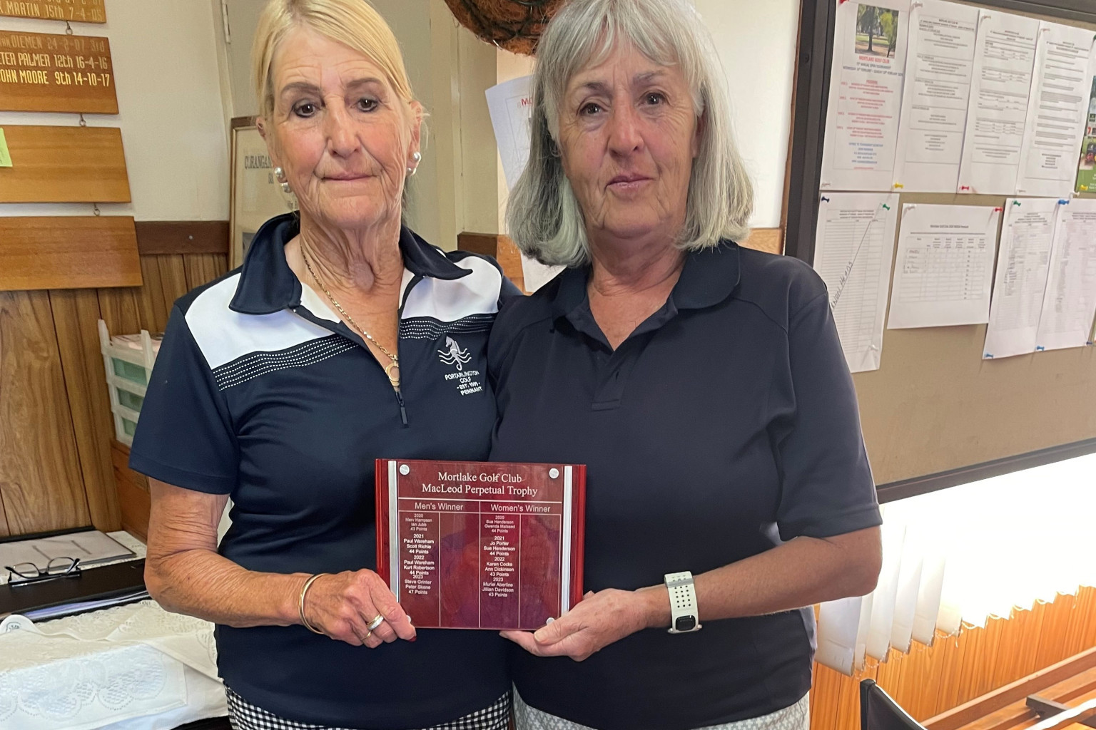 Winners of the women’s 4BBB stableford event, played at Mortlake last Friday, were Judy Rafferty and Cheryl Carroll from the East Framlingham Golf Club.