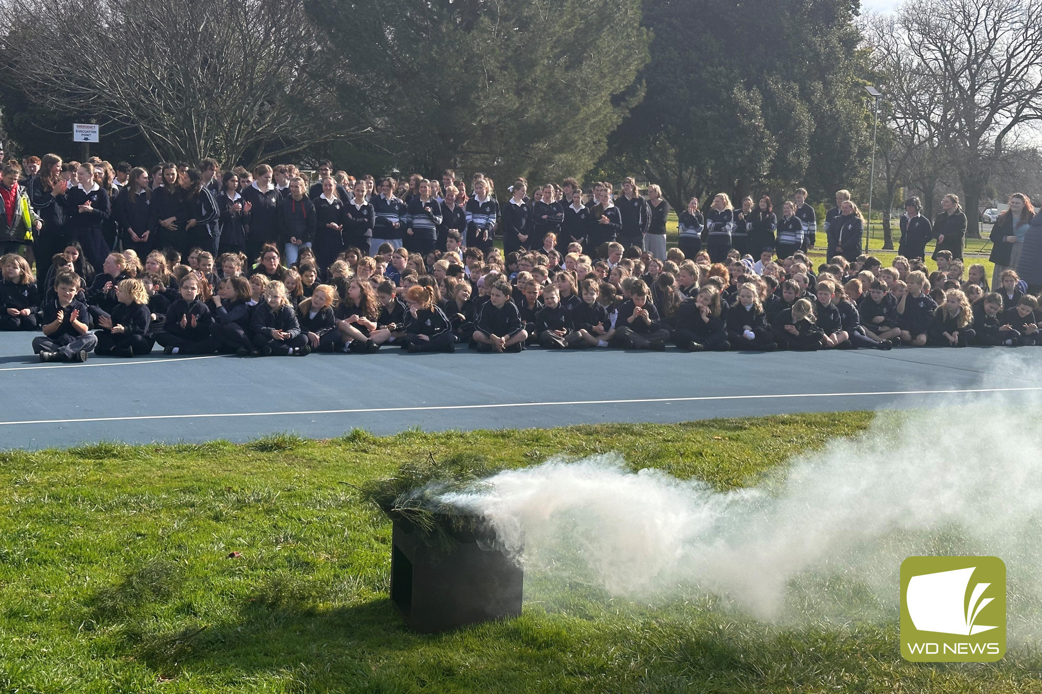 Celebrating culture: Camperdown College students wound up their NAIDOC Week celebrations with a smoking ceremony on Monday.