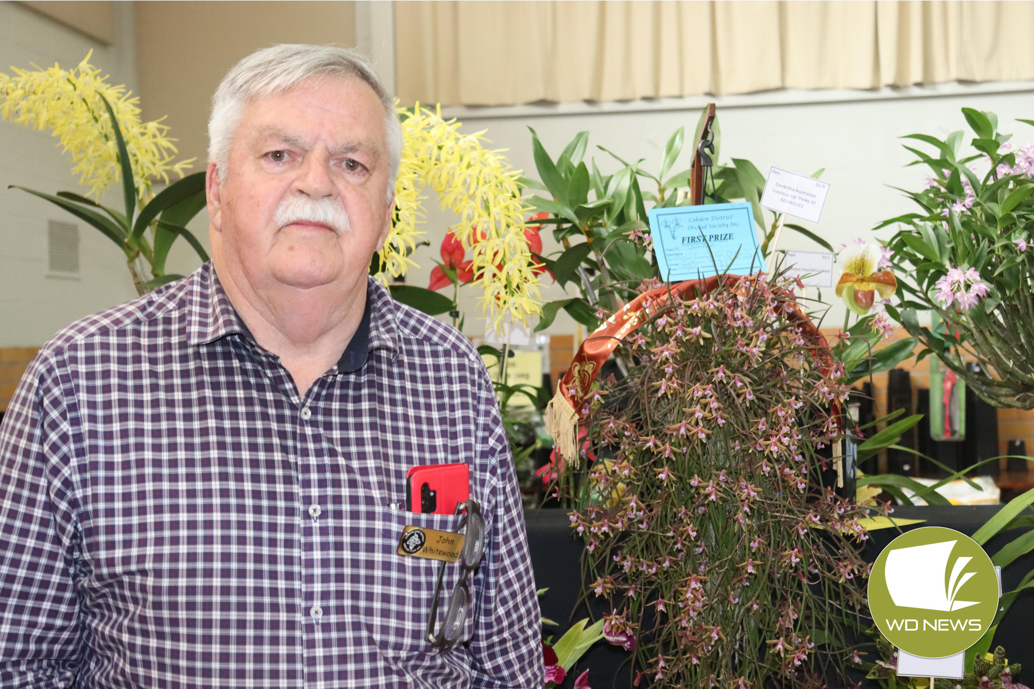 Winner: Cobden Orchid Club member John Whitewood won first prize with his stunning orchid.