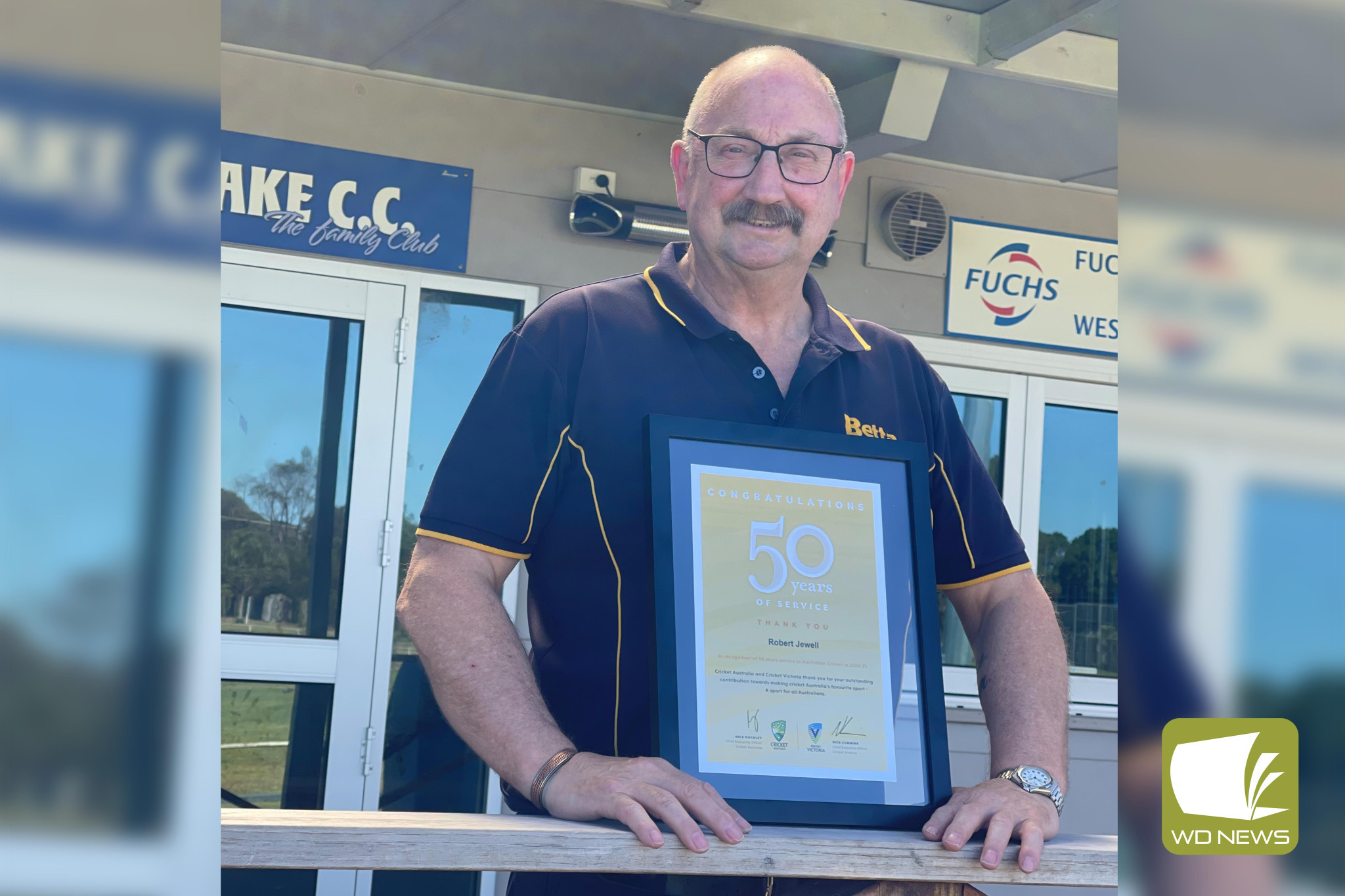 Robbie Jewell has been recognised for 50 years’ service to cricket.