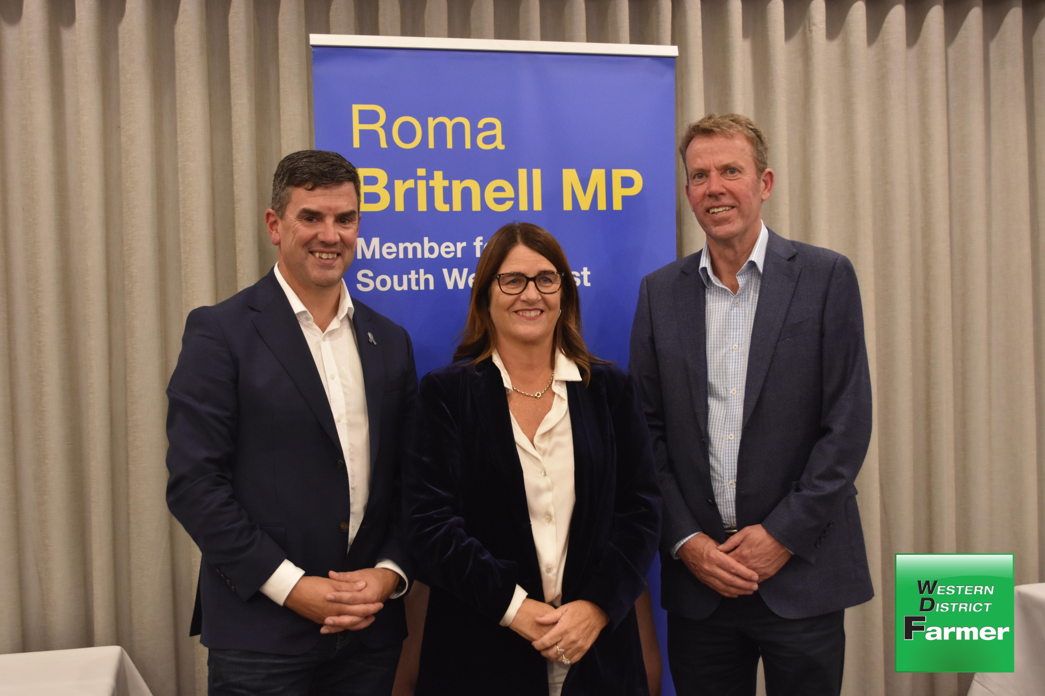 Liberal Party leader Brad Battin, Roma Britnell and Dan Tehan.