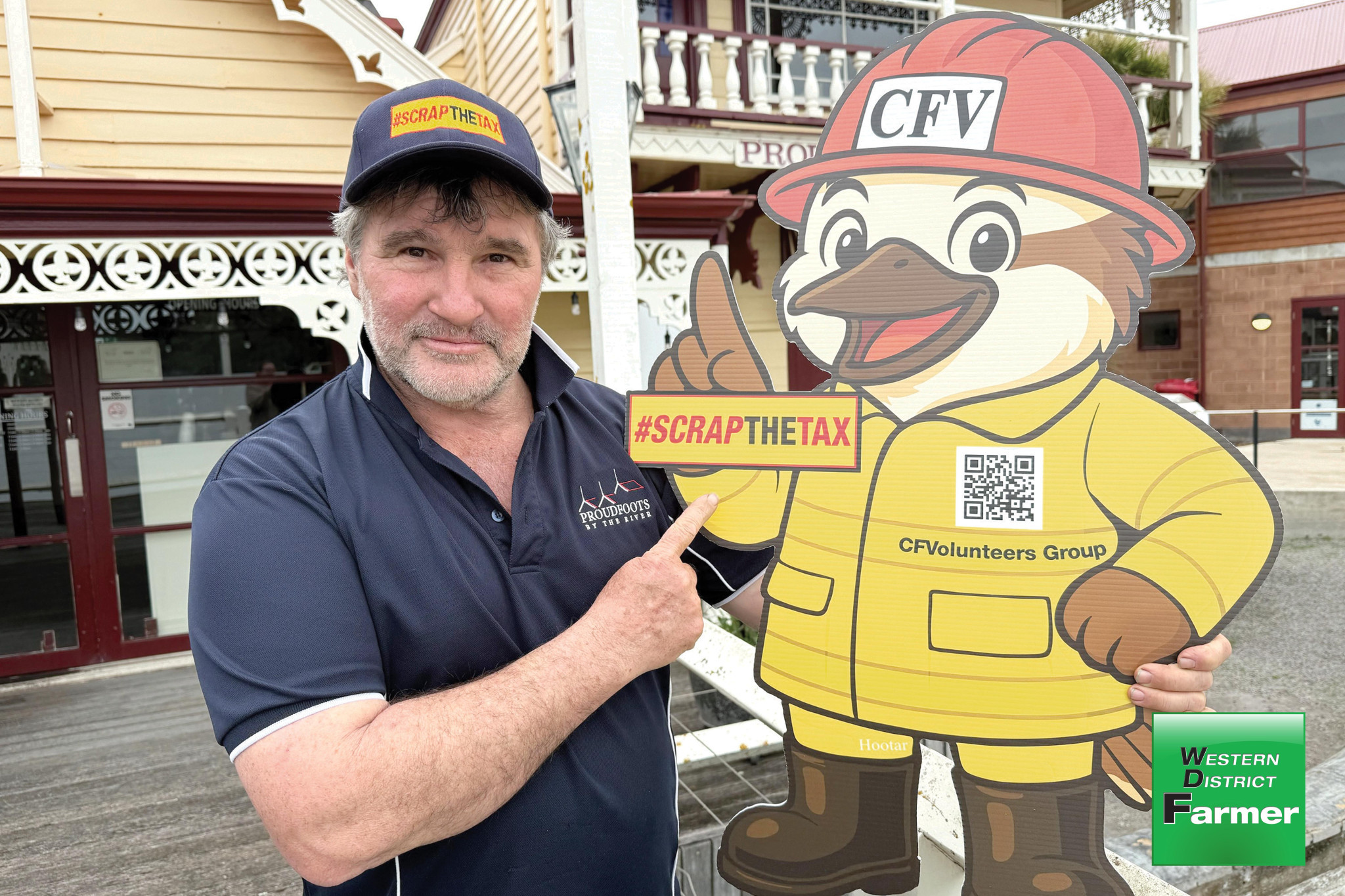 Grassmere CFA’s John Houston with one of the new kookaburras he is hoping will become a familiar sight across the western district.
