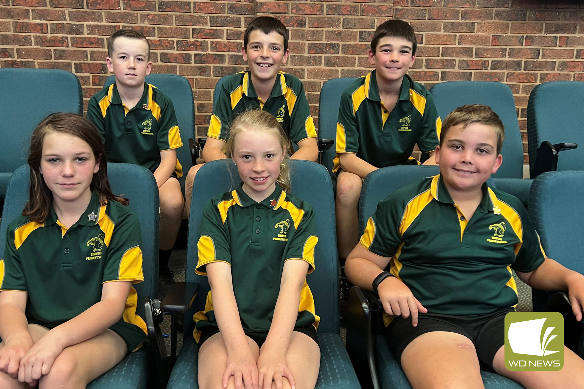 Conference: Simpson Primary School house leader (back row) Archer Crole, Ollie Ferrari, Cooper Beecher, (front row) Indiannah Collins, Imogen McVilly and Fin Mahoney attended the Student Leaders Congress at Deakin University Warrnambool.
