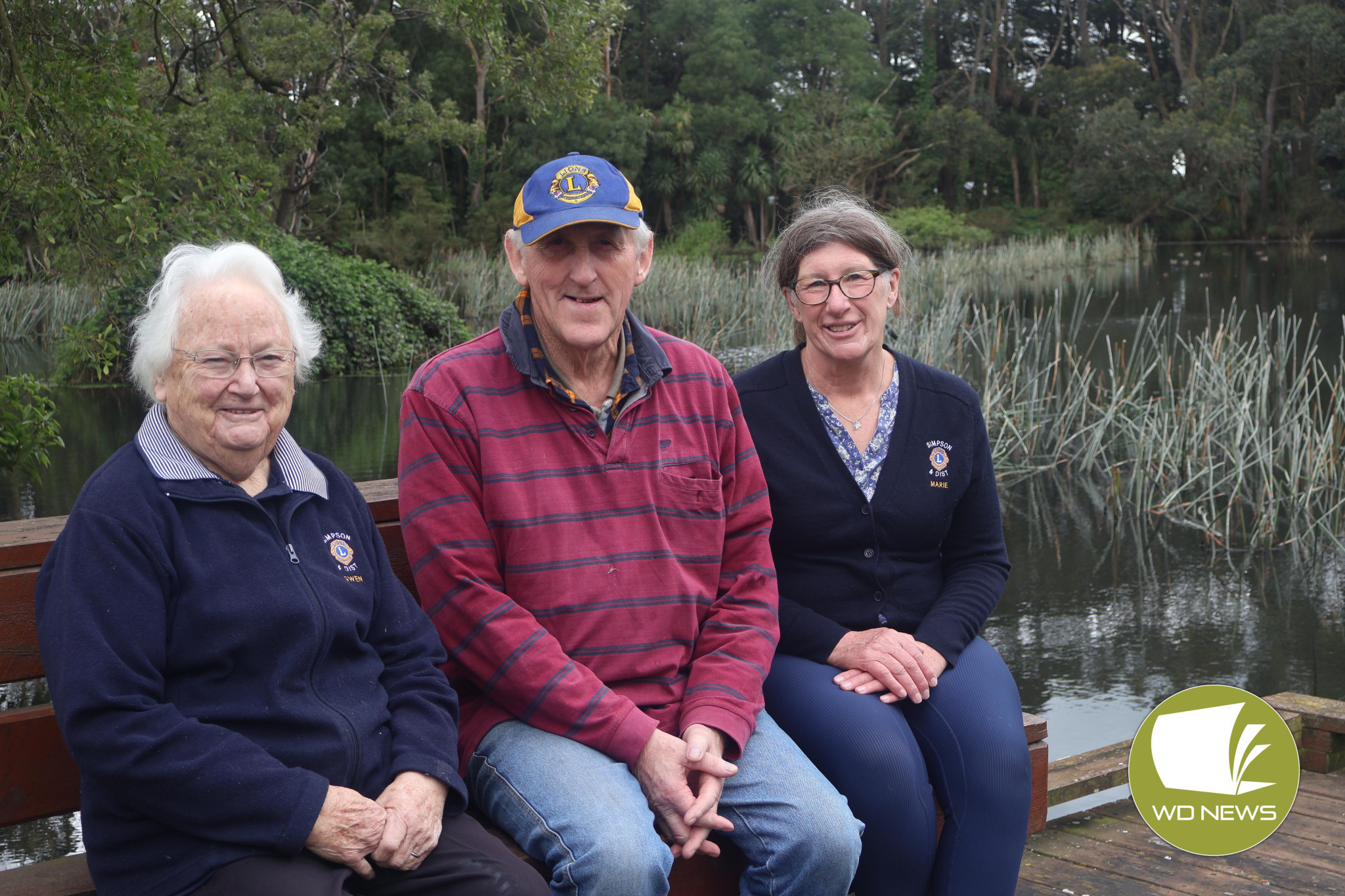 Busy club: Simpson and District Lions Club members Gwen Crole, John Morris and Marie Van Den Broek are calling for younger members to sign up to assist in the club’s duties, including looking after the Historical Park dam area.