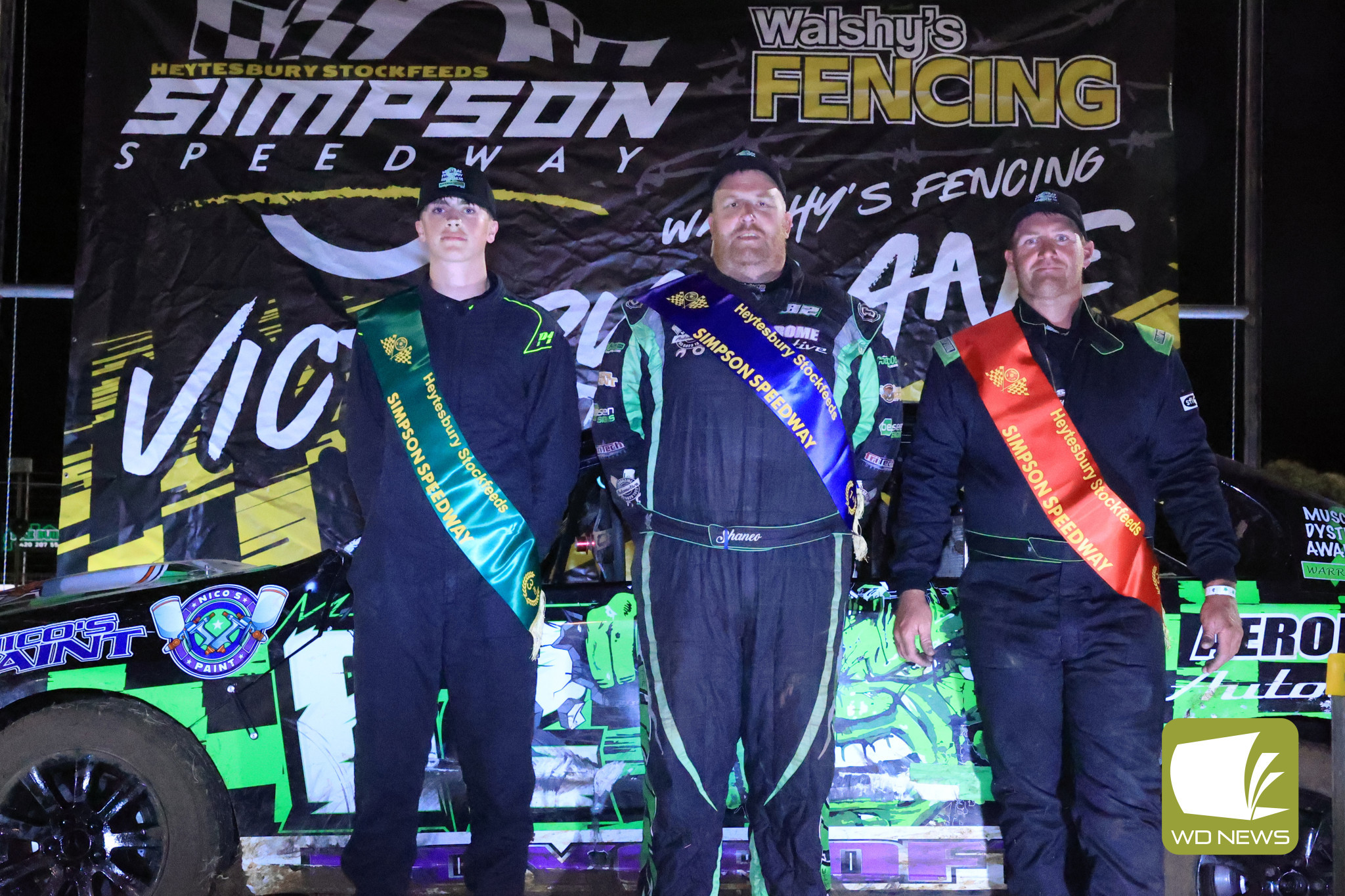 ~ Street Stock Invitational~ 1st place Shane Roycroft, 2nd place David Barrie (right), 3rd place Miller Throckmorton (left)