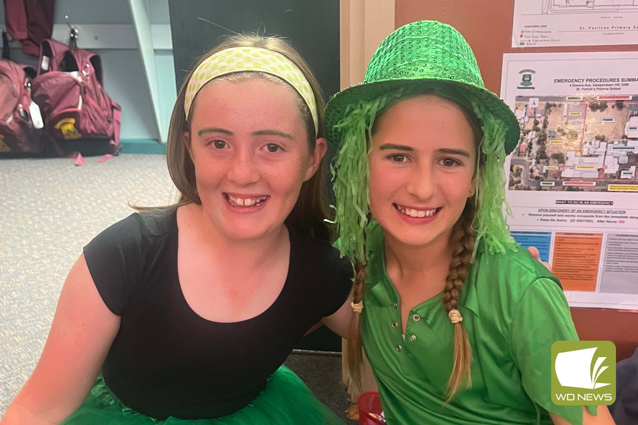Going green: Students at St Pat’s Primary School donned green recently to celebrate their patron saint.