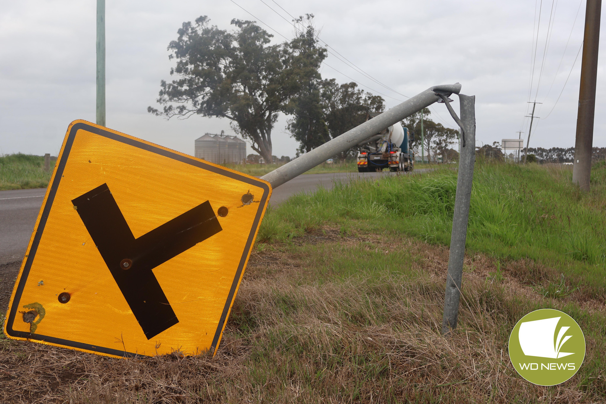 A damaged sign on Peterborough Road was among the infrastructure which could not withstand the wind.