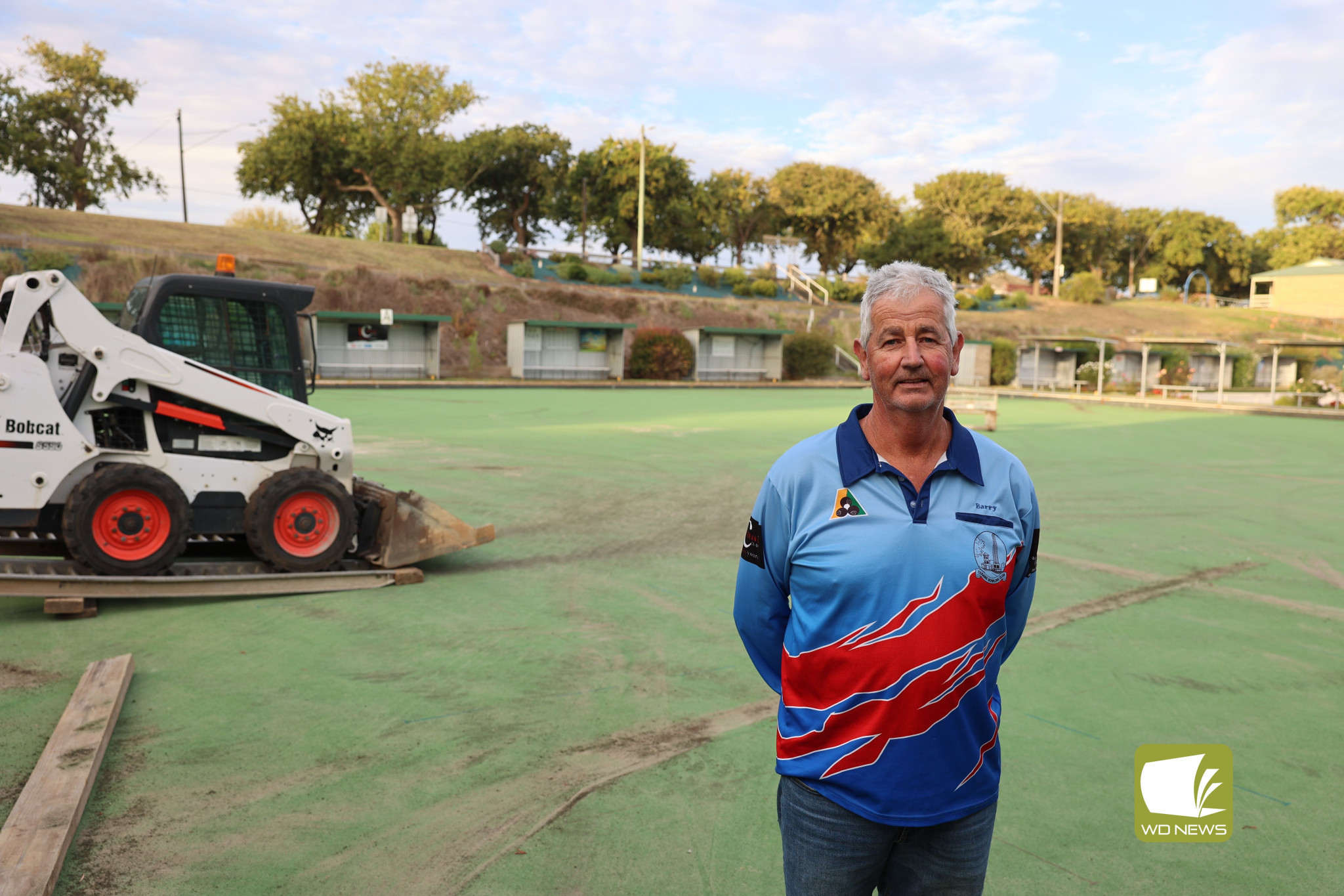 Terang Bowling Club president Barry Stonehouse was excited to see work start on the new surfaces earlier this week.