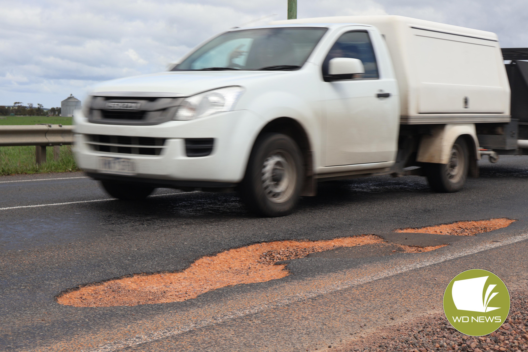 Maintenance: Works to repair a damaged stretch of road just outside Terang began this week. Pictured is a section of the road from the week prior.