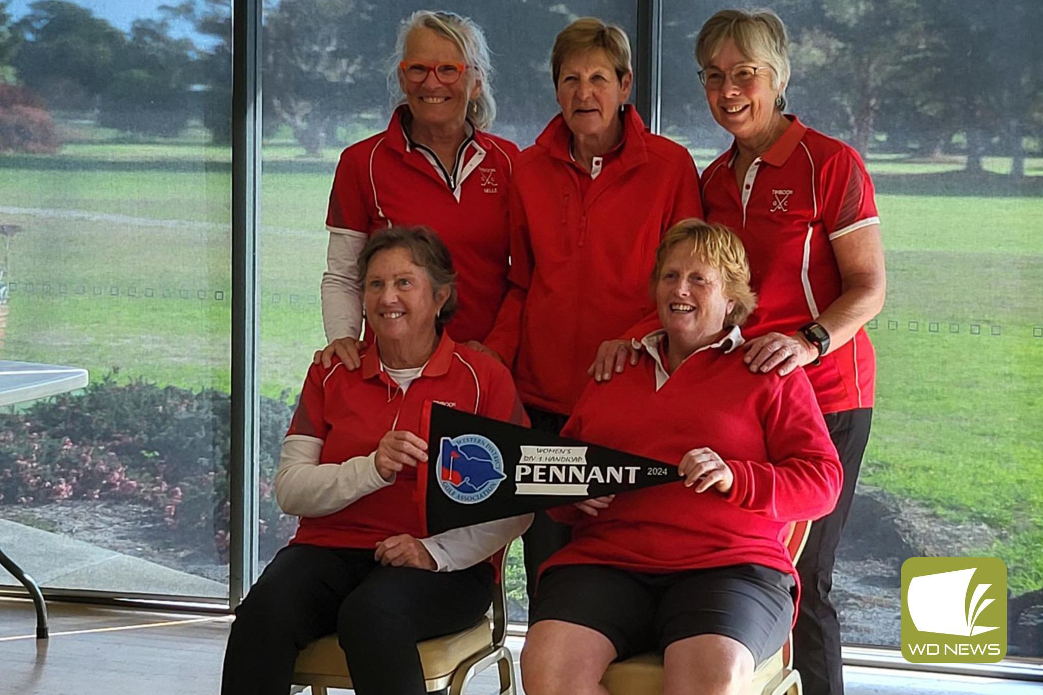 Timboon pennant team - Nelle Cashmore, Vera Convey, Lynne Newton, Judy Walsh and Donna Weller - enjoyed success in the Division 1 pennant at Portland.