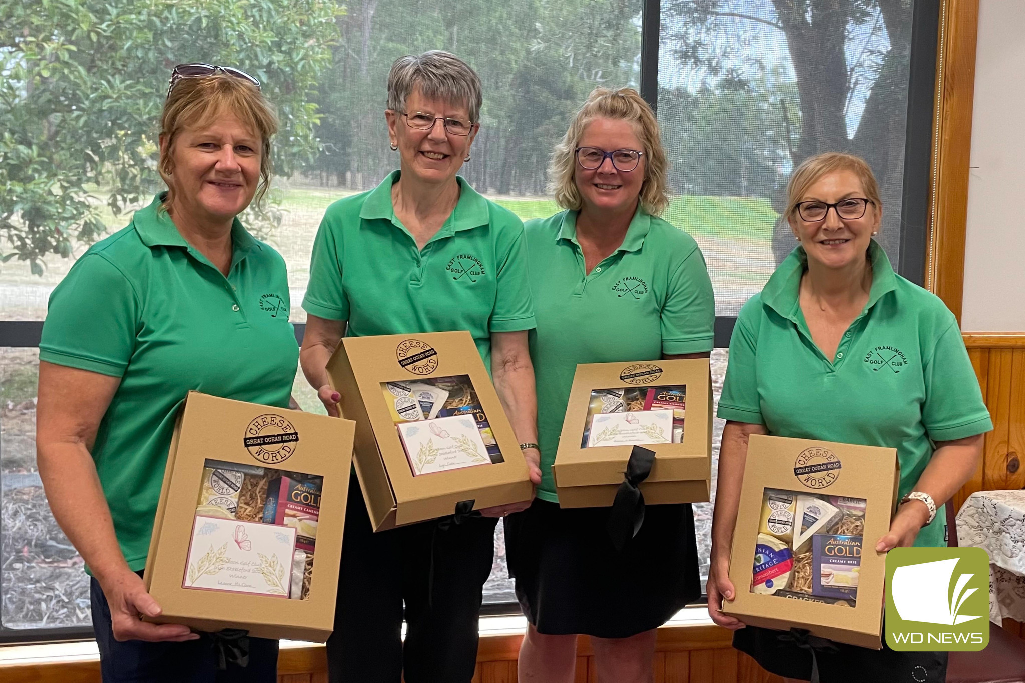 The winning team from the East Framlingham Golf Club, Leanne McCann, Lyn Cook, Maria O’Rourke and Adriana Quattrochi.