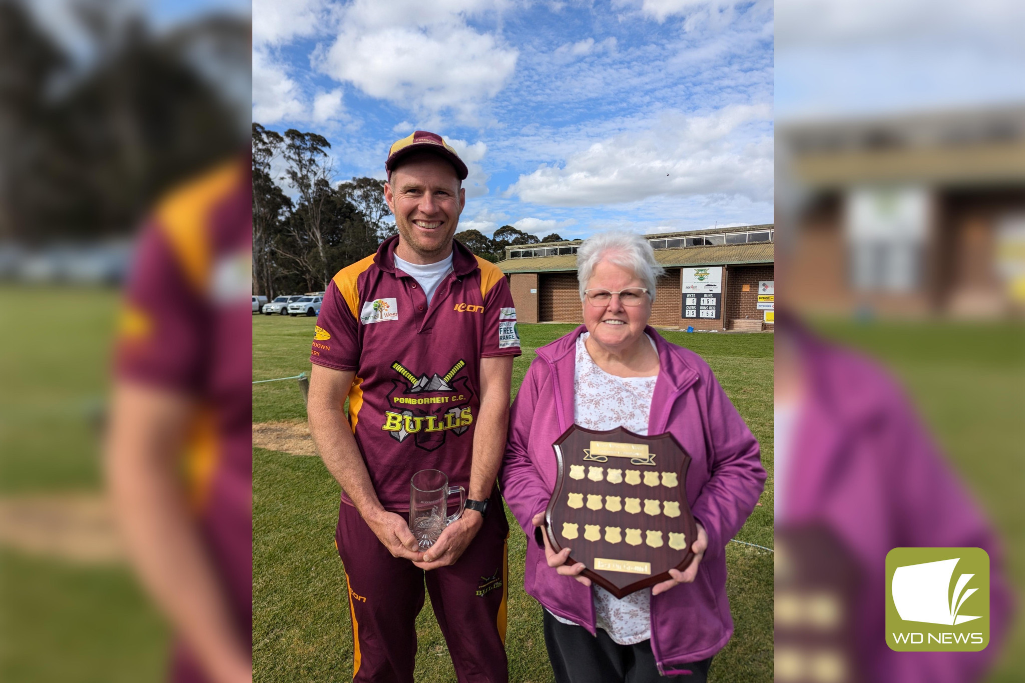 Allan McKenzie medallist Brad Hillman with Sandra McKenzie.