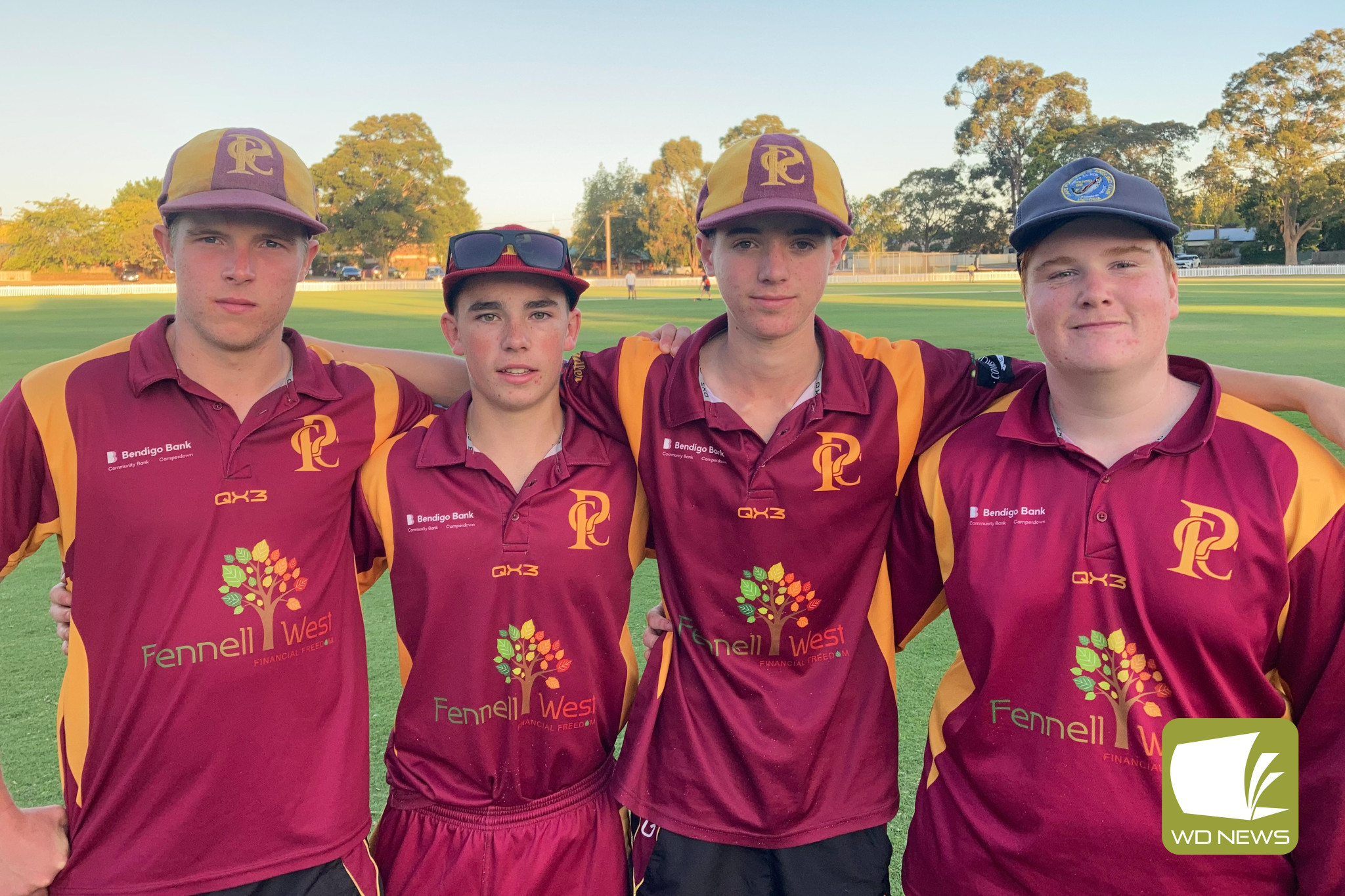 Gavin Reynolds, Ben Whytcross, Ollie Delaney and Noah Riches all played their last game of junior cricket in the under 17 grand final.