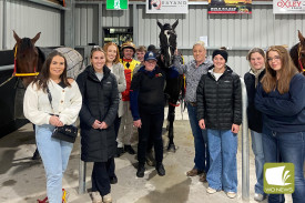 Race 5 Terang Co-Op Rural Store Vicbred Graduate Pace winner Keayang Taco connections. Photo courtesy of Terang Harness Racing Club