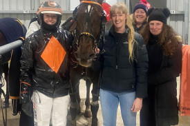 Race 6 Directwear-Workwear Specialists Pace winner Johnny Redcoat connections. Photo courtesy of Terang Harness Racing Club