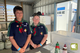 Jacob and Amelia from the 1st Noorat Scouts helped feed the crowds on the day.