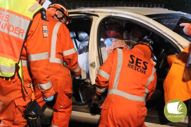To safely extract the patient from the vehicle, the unit had to cut through the doors of the car as well as the middle beam.