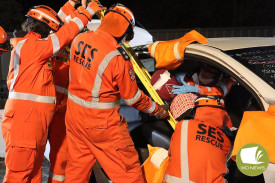 Using a stretcher, the unit safely extracted the patient from the vehicle.