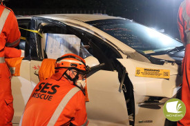 The unit successfully cut through the driver’s side door.