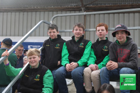 Students from the ‘ag club’ at Good Shepherd College were keen to watch all the action in the sheep pavilion.