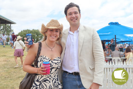 Racegoers Harriet Bowden and Zane Kosovich enjoyed the atmosphere of the Camperdown Cup.
