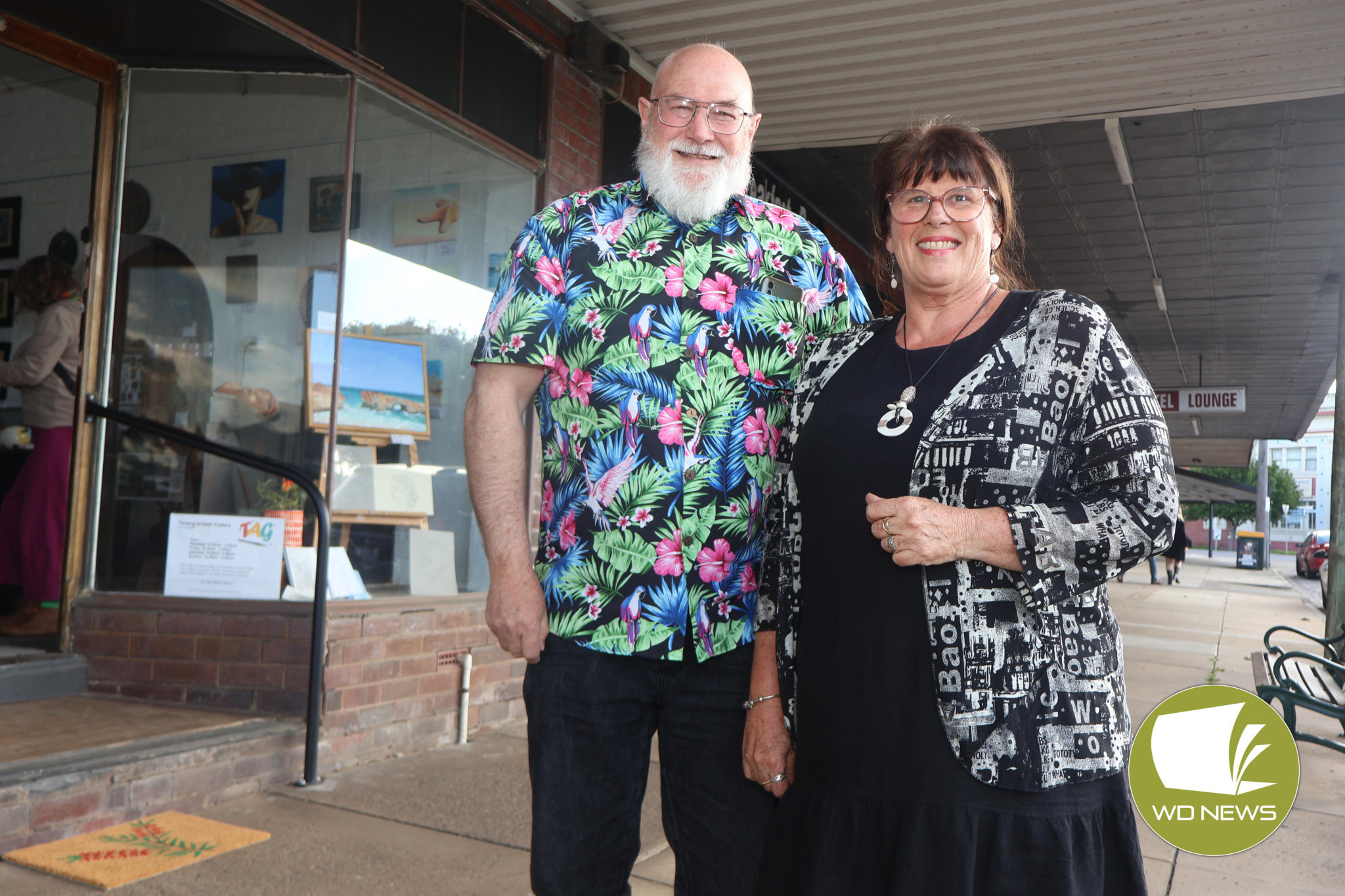 Welcome: Terang Artists Gallery president Peter Fotheringham and advertising secretary Judy Armstrong hope to see more artists putting their work out there following recent expansion.