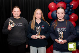 13 and Under Netball award winners Chloe Clifford, Zoe Hill and Poppy Moloney.