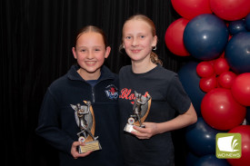 13 and Under Netball award winners Imogen Barr and Matilda Conheady.