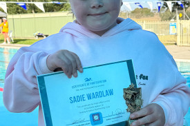 Sadie Wardlaw with her award.