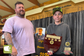 Mason Dale was presented with the Kath Grant Memorial Award by Kath’s grandson, Luke Robertson.