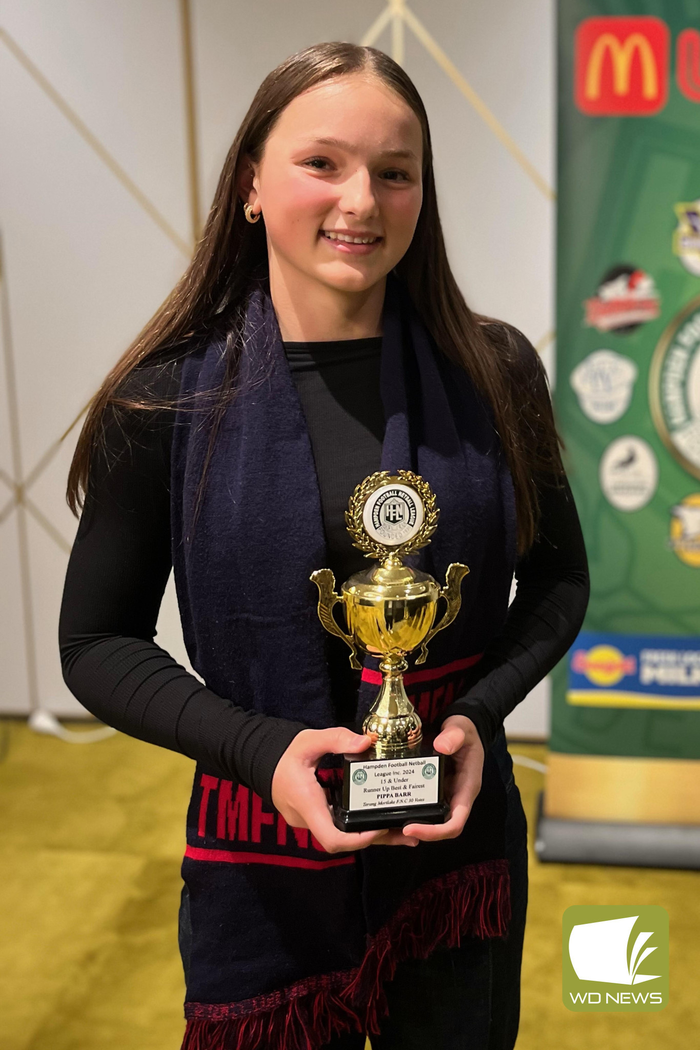 Young Blood Pippa Barr was runner-up in the 15 and under best and fairest award.